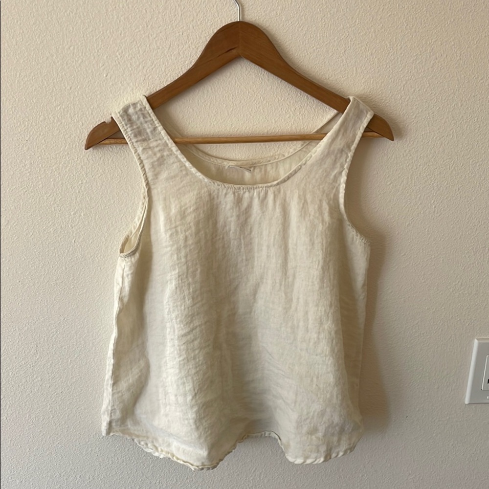 Elegant Cream Sleeveless Top